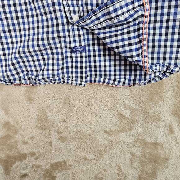 Superdry Button-Down Shirt Men's Size L Blue White Black Plaid Short Sleeve - Picture 7 of 10